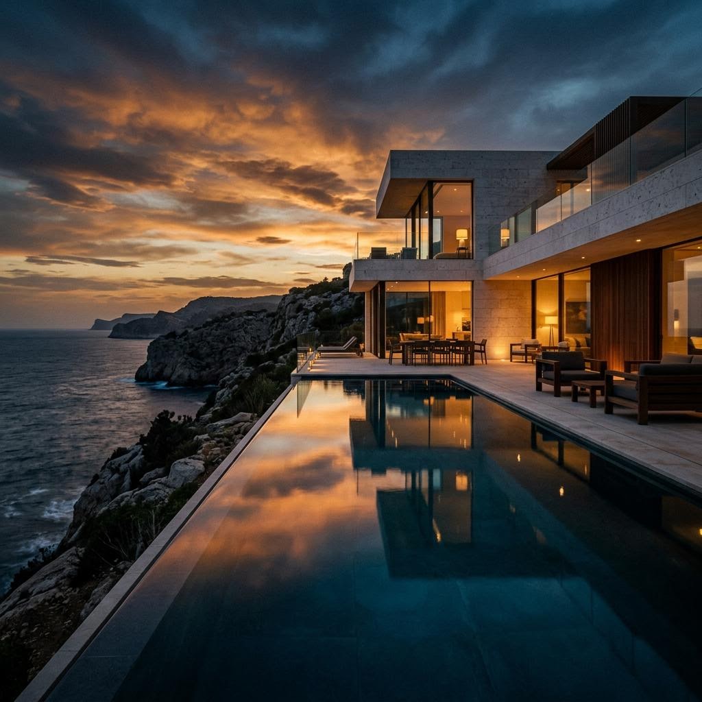 The Clifftop Villa, an illustrative coastal residence